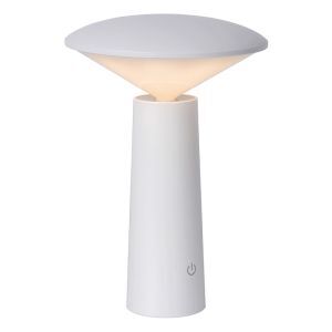 Lámpara de mesa exterior moderna blanca, Jive, 4W, ajustable entre luz blanco cálido y frío LED, IP44, con interruptor