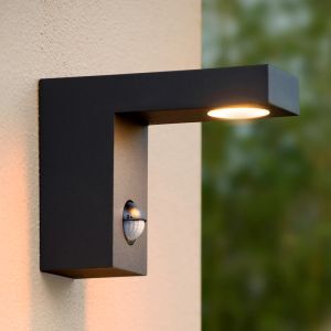 Aplique exterior con sensor de movimiento moderno antracita, Texas, 6W, 3000K LED, IP54