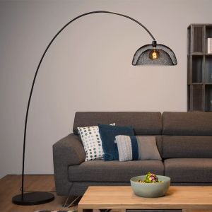 Lámpara de arco moderna negra, Mesh, con interruptor