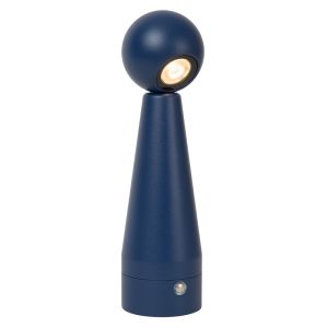 Lámpara de mesa recargable moderna azul, Ipsos, 3W, dim to warm LED, con regulador táctil