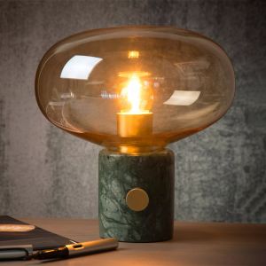 Lámpara de mesa de mármol ámbar, Charlize, con interruptor