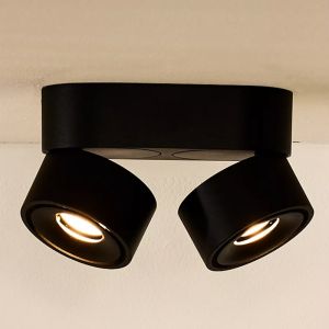 Foco de techo moderno negro, Yumiko, 8W, 2700K LED