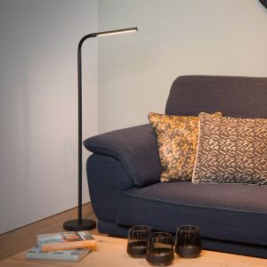 Lámpara de pie de lectura moderna negra, Gilly, 5W, 2700K LED, con interruptor