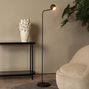 Lámpara de pie recargable moderna negra, Comet, 3W, 2700K LED, con regulador táctil