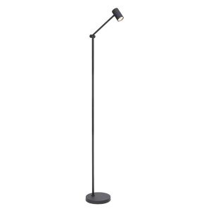 Lámpara de pie recargable moderna negra, Tipik, 3W, 2700K LED, con regulador táctil