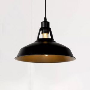 Lámpara colgante industrial negra, Brassy