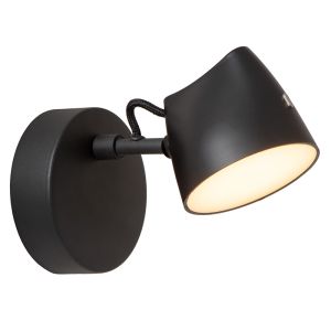Aplique rústico negro, Milne, 6W, 2700K LED, con regulador táctil