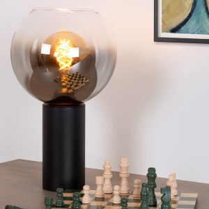 Lámpara de mesa moderna negra, Marius, con interruptor