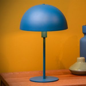 Lámpara de mesa moderna azul, Siemon, con interruptor