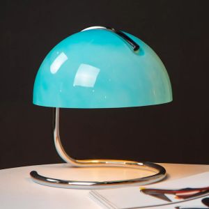Lámpara de mesa retro azul, Cato, con interruptor