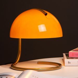 Lámpara de mesa retro naranja, Cato, con interruptor