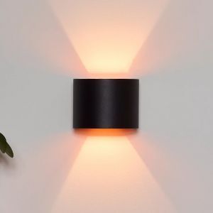 Aplique up down moderno negro, Axi, 6W, 2700K LED, IP54
