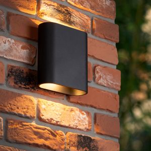 Aplique up down moderno negro, Atila, 5W, 2700K LED, IP54