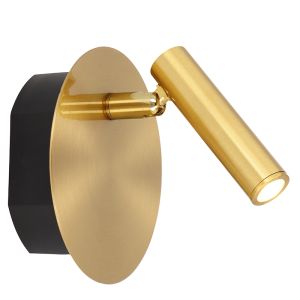 Lámpara de cama moderna dorada, Jolijn, 2W, 3000K LED, con interruptor