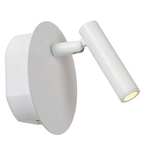 Lámpara de cama moderna blanca, Jolijn, 2W, 3000K LED, con interruptor