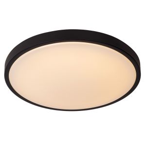 Lámpara de techo baño moderna negra, Dasher, 24W, 2700K LED, IP44