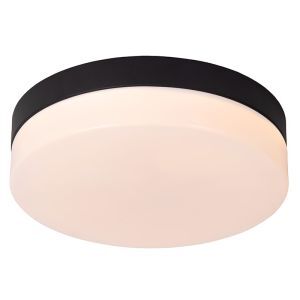 Lámpara de techo baño de plástico negra, Biskit, 12W, 2700K LED, IP44