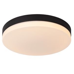 Lámpara de techo baño de plástico negra, Biskit, 36W, 2700K LED, IP44