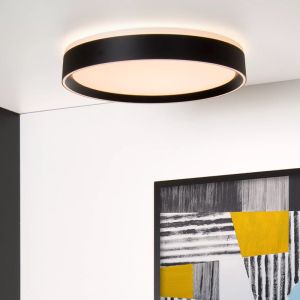 Plafón de techo moderno negro, Nuria, 24W, 2700K LED