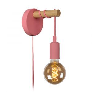 Aplique pared infantil moderno rosa, Paulien, con interruptor