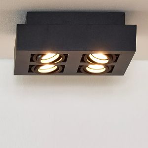 Foco de techo negro moderno Xirax, aluminio