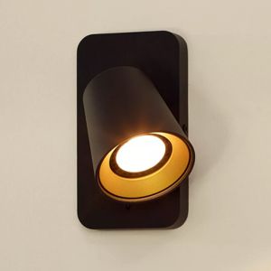 Foco de pared moderno dorado, Turnon, con interruptor