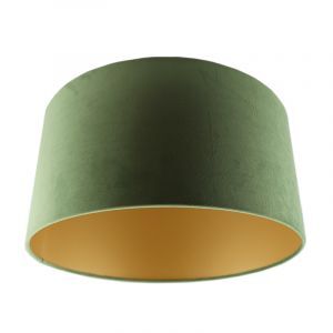 Pantalla de velour dorada Milene, tela, moderno