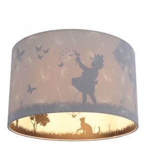 Lámpara de techo infantil gris de tela, Butterfly