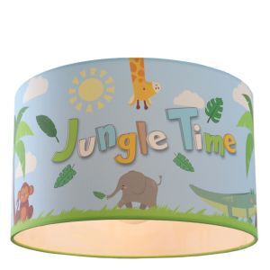 Lámpara de techo infantil azul de tela, Jungle Time