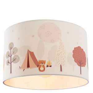 Lámpara de techo infantil blanca de tela, Forest life