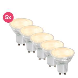 Lámpara LED GU10 transparente regulable Antonie, 5w, blanco cálido