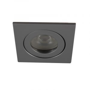 Foco empotrable baño plateado de aluminio, Dorx, IP44