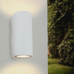 Lámpara exterior de aluminio blanco, Corina, IP44