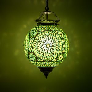 Lámpara colgante verde oriental, Aziza