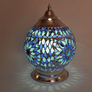 Lámpara de mesa azul oriental, Sabri