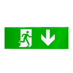 Adhesivo de iluminación de emergencia, flecha hacia abajo