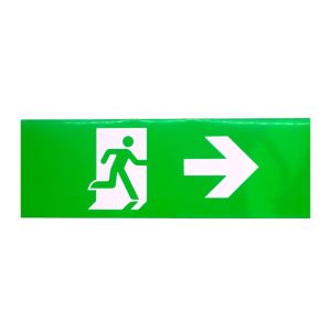 Adhesivo de iluminación de emergencia, flecha apuntando hacia la derecha