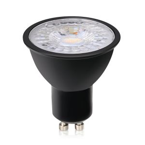 Bombilla LED GU10 regulable Antonie, negro, 5W, 3000K