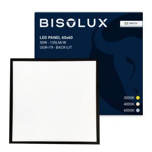 Panel LED negro 60x60 - 100 lm/W - UGR<19 - blanco regulable