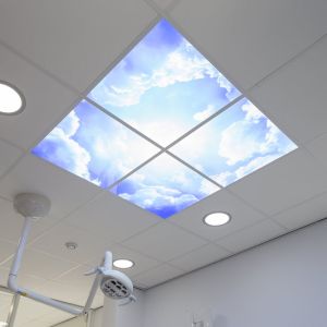 Impresión fotográfica nube - juego de 3 placas acrílicas con impresión, para paneles LED de 60x60 cm