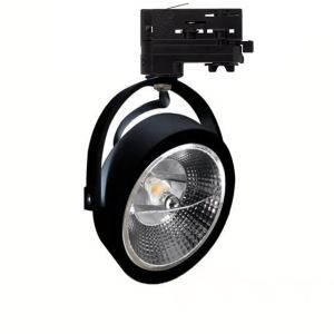Foco de carril trifásico negro Tirsa, 15W, 2700K, Pro