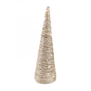 Cono de Navidad de 78 cm con 40 LEDS, funciona con pilas y con temporizador