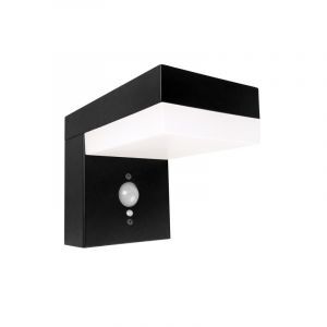 Aplique solar exterior negro de aluminio, Ritex, 6W, 2700K LED, IP44