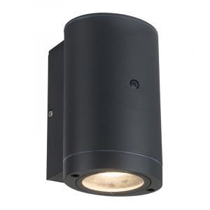 Aplique exterior con sensor crepuscular antracita de aluminio, Ivana, IP44