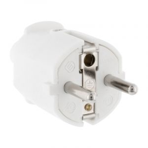 Enchufe SCHUKO PVC 10/16 Ampere, Blanco