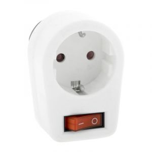 Enchufe de tierra interruptor lámpara 10 / 16A, blanco