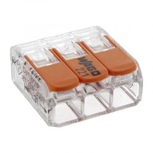 Abrazadera de soldadura Wago 3 agujeros 4 mm, recerrable