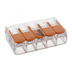 Abrazadera de soldadura Wago 5 orificios 4 mm, recerrable