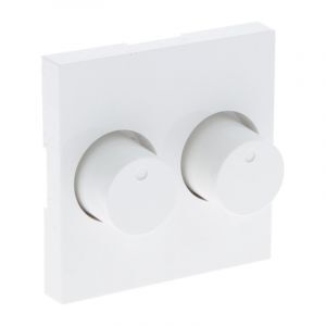 Q-Link S-Line Placa central con botón Duodimmer, blanco polar