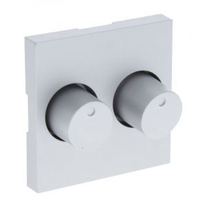 Q-Link S-Line Placa central con Duodimmer de botones, Gris / color aluminio